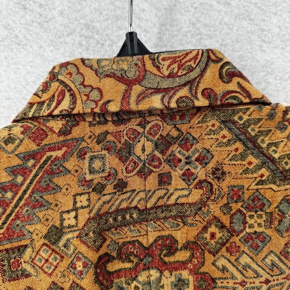 Ellen Tracy Blazer Jacket Womens 6 Aztec 100% Wool Tapestry BOHO Jacket Career - Picture 7 of 14